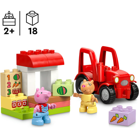 Lego Duplo Peppa Wutz Traktor und Marktstand, Tierspielzeug für Kleinkinder – 10468