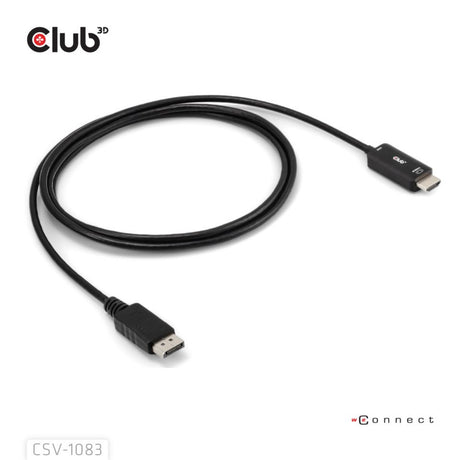 Club 3D DisplayPort 1.4 auf HDMI 4K60Hz Kabeladapter (Schwarz, HDR M M 2m)