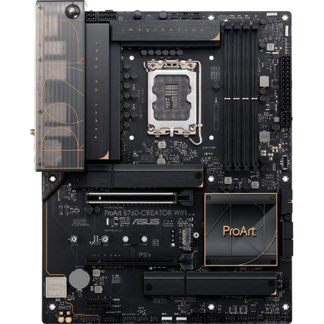 Asus proart b760-creator wifi socket 1700 moederbord (zwart brons, raid, 2.5 gb-lan, gb-lan, wi-fi 6, bt, sound, atx)