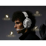 Mchose v9 turbo+ magnetic wireless over-ear gaming headset (wit zilver, nintendo switch, playstation 4, playstation 5, mobiel, pc, 2.4g bluetooth usb)