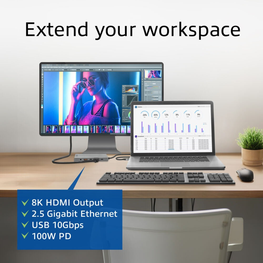 Act-Konnektivität USB-C 4K 8K 60Hz Dockingstation