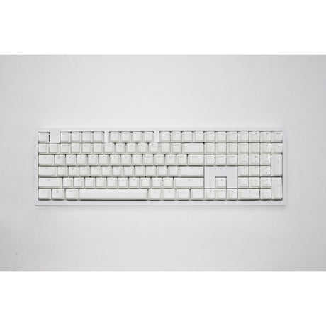 Ducky Zero 6108 Pure White RGB mechanische Gaming-Tastatur (weiß, US-Layout (QWERTY), Cherry MX2A Speed Silver, 100 %, RGB-LEDs, Double-Shot PBT, Hot Swap, 2,4 GHz | Bluetooth | USB-C)