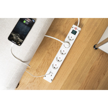 Brennerstuhl Bremounta Steckdosenleiste 5-fach mit 2 USB C Ladebuchsen Steckdosenleiste (weiß, 2x USB C)