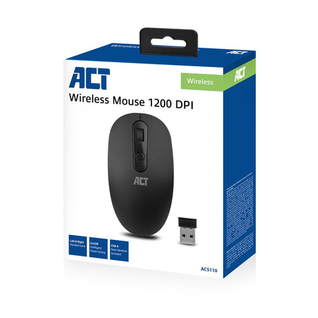 Act Connectivity AC5110 kabellose Maus 1200 dpi (schwarz, 1200 dpi | für Links- und Rechtshänder)