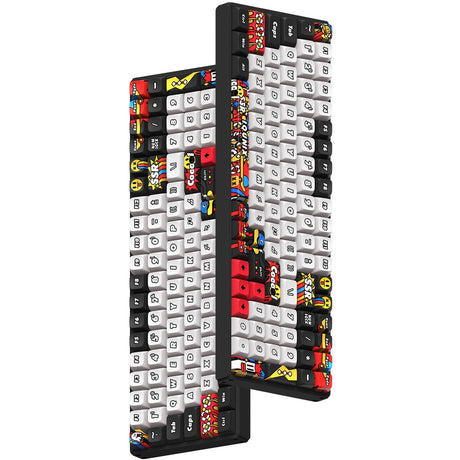 Iqunix F97 Graffiti Diary kabellose mechanische Tastatur (schwarz, US-Layout (QWERTY), TTC Gold Pink, 96 %, RGB-LEDs, Hot-Swap-fähig, PBT, 2,4 GHz | Bluetooth 5.1 | USB-C)