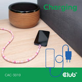 Club 3D USB-C Perlenkabel rosa, 2 Meter Kabel (rosa)