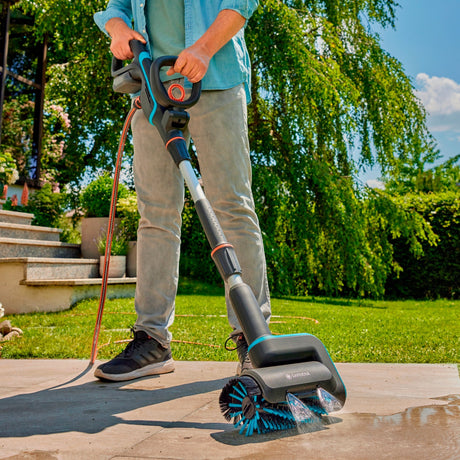 Gardena Aquabrush Medium Walzenbürste, für Akku-Multicleaner-Waschbürste (Grau-Türkis, 14849-20)