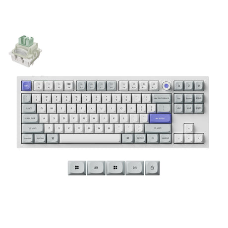 Keychron Q3 HE 8K Magnetschalter-Tastatur (weiß, US-Layout (QWERTZ), ultraschnelles Lime, 80 % (TKL), RGB, Hot-Swap, 8K)
