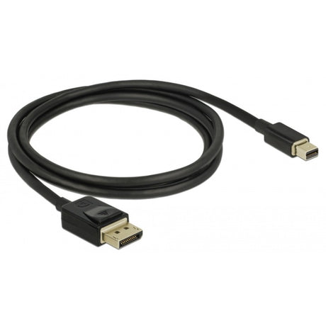 Delock Mini Displayport > Displayport Kabel (schwarz, 1 Meter, 8k 60 Hz)