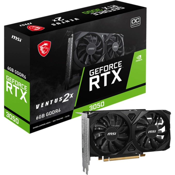 MSI Geforce RTX 3050 Ventus 2x E 6G OC Grafikkarte (2x HDMI, 1x Display Port, DLSS)