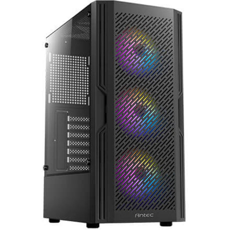 Antec ax20 Midi-Tower-Gehäuse (schwarz | 3x USB-A | gehärtetes Glas)