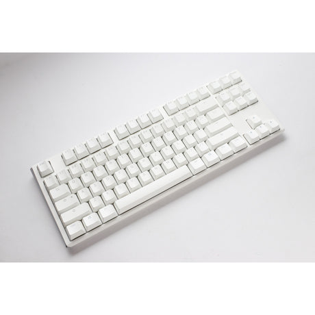 Ducky One 3 Classic Pure White TKL RGB mechanische Tastatur (weiß, US-Layout (QWERTY), Cherry MX Silent Red, 80 % (TKL), RGB-LEDs, Double-Shot PBT, Hot-Swap-fähig, Quack-Mechanik)