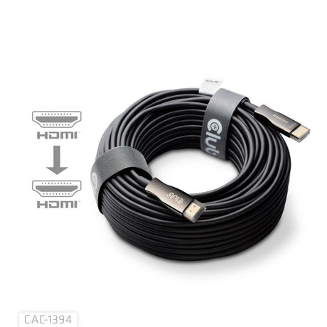 Club 3D HDMI-Hybrid-AOC-Kabel 8K60Hz 4K120Hz, 100 m Kabel (schwarz)