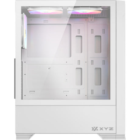 Xyz PC Gear Airone 300-X Mesh Midi Tower Gehäuse (Weiß | 1x USB-A | 1x USB-C | Gehärtetes Glas)