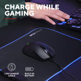Trust GXT 931 YBar kabellose Gaming-Maus (schwarz, 200–7.200 dpi, 2,4 GHz Bluetooth USB)