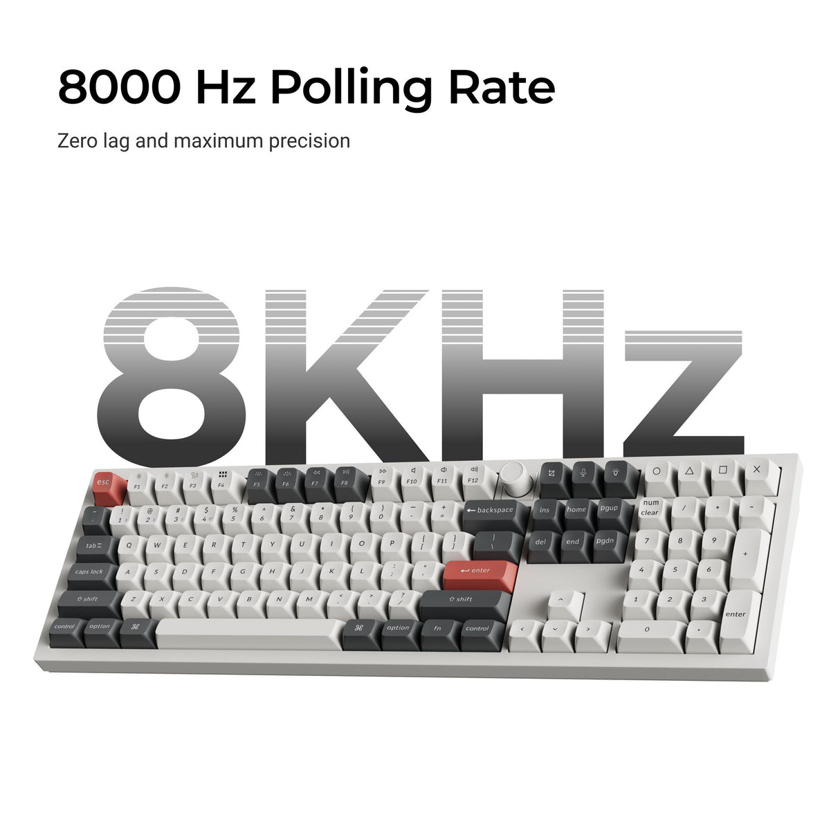 Keychron q6 ultra-m3 8k wireless custom mechanical keyboard (zwart, us lay-out (qwerty), silk pom brown, 100%, rgb, hot swap, 8k, 2.4 ghz bluetooth 5.2 usb-c)