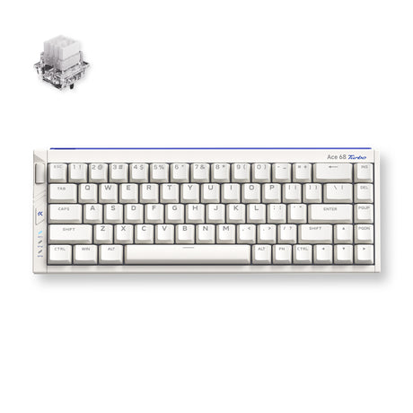 Mchose ace 68 turbo full-aluminum esports hall effect keyboard (wit, us lay-out (qwerty), mount tai gt he, 65%, 16k, rgb, hot swap, usb-c, hall effect sensor)