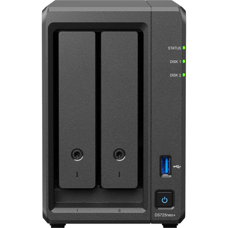 Synology diskstation ds725neo+ nas (zwart, 2x lan, usb-a 3.2 (5 gbit s))