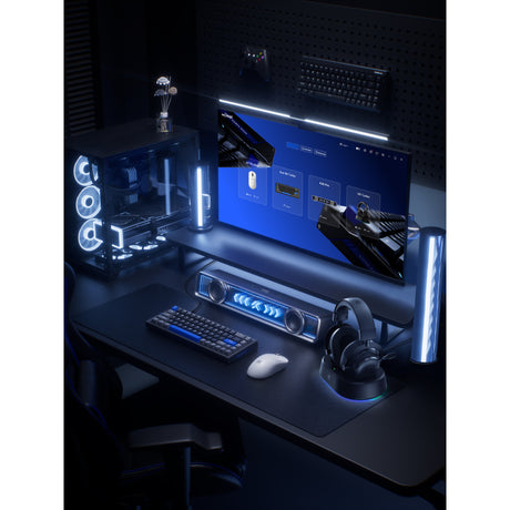Mchose v9 turbo+ magnetic wireless over-ear gaming headset (zwart, nintendo switch, playstation 4, playstation 5, mobiel, pc, 2.4g bluetooth usb)