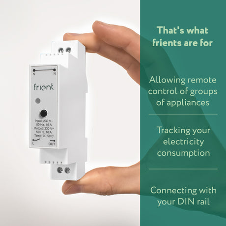 Frient smart din relay relais (lichtgrijs, zigbee)