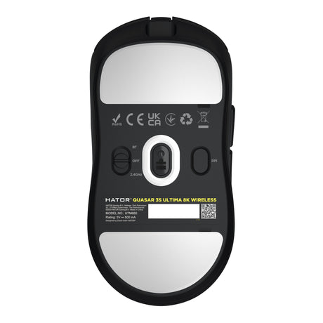 Hator quasar 3s ultima 8k wireless gaming muis (zwart, 30 000 dpi, 2.4 ghz bluetooth usb)
