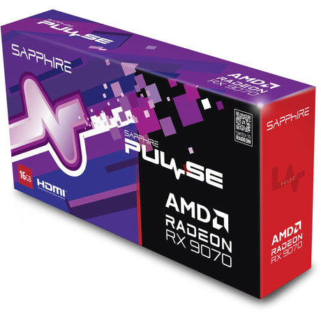 Sapphire Radeon RX 9070 Pulse Grafikkarte (schwarz, 2x Display Port, 2x HDMI, RDNA4)