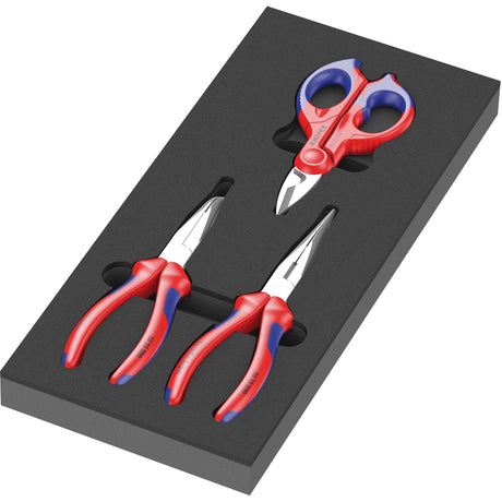 Wera 9781 Moosgummieinlage mit Knipex Zangenset 2, 3-teilig - 05150181001