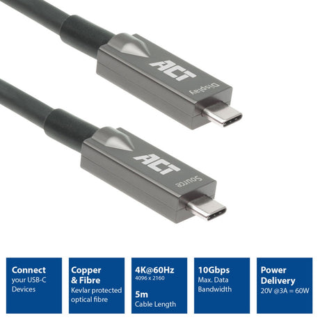 ACT Connectivity Connectivity USB-C 3.2 GEN2 Active Optical Cable (AOC) Connectes