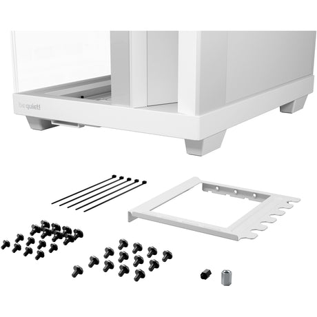 Ruhig sein! Lichtsockel 500 lx Midi-Tower-Gehäuse (weiß | 2x USB-A | 1x USB-C | RGB | Fenster)