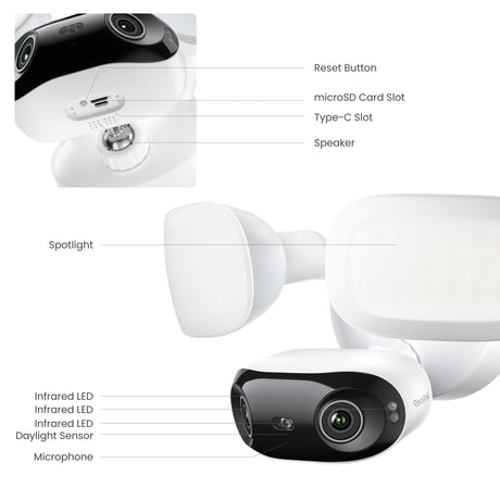 Reolink f751w elite floodlight wifi beveiligingscamera (wit, uhd 4k, wifi)