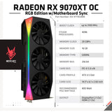 XFX Radeon RX 9070 XT Quicksilver Grafikkarte (schwarz, RDNA4, GDDR6, 3x DisplayPort, 1x HDMI 2.1)