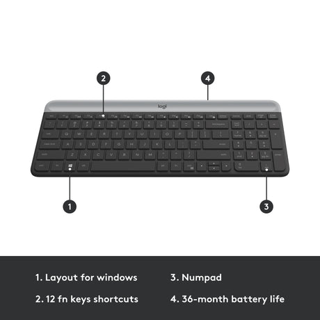 Logitech MK470 Slim Wireless Keyboard und Mauskombination