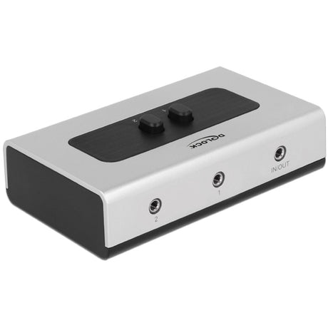 Delock Schalter Stereo Klinke 3,5 mm 2 Port manuell bidirektional (grau schwarz)