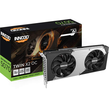 Inno3d Geforce RTX 5070 Twin x2 OC Grafikkarte (schwarz, DLSS 4, 3x Display Port, 1x HDMI 2.1)