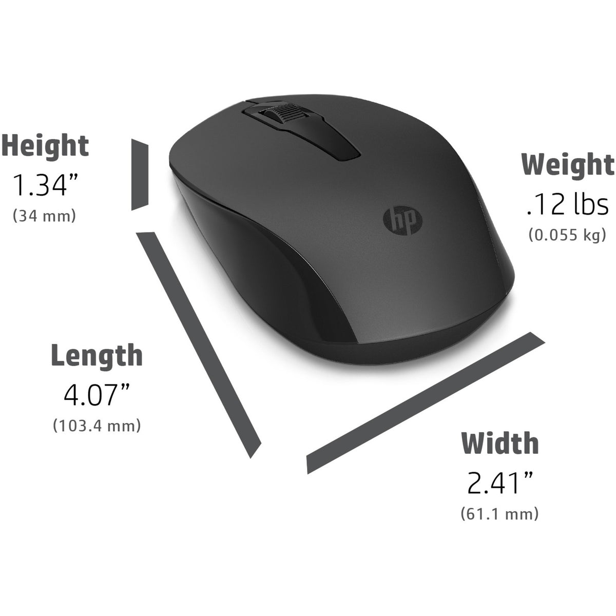HP 150 kabellose Maus (dunkelgrau schwarz, 1600 dpi)