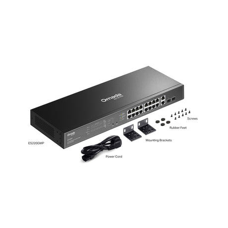 Tp-link omada es220gmp 20-poort gigabit easy managed switch (zwart, 16x poe+, 2x gigabit sfp)