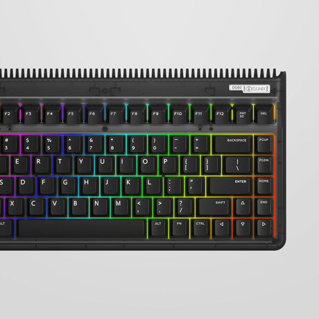 Iqunix OG80 Dark Side kabellose mechanische Tastatur (schwarz, US-Layout (QWERTZ), Gateron-Rot, 80 % (TKL), RGB-LEDs, Hot-Swap-fähig, PBT, 2,4 GHz | Bluetooth 5.1 | USB-C)