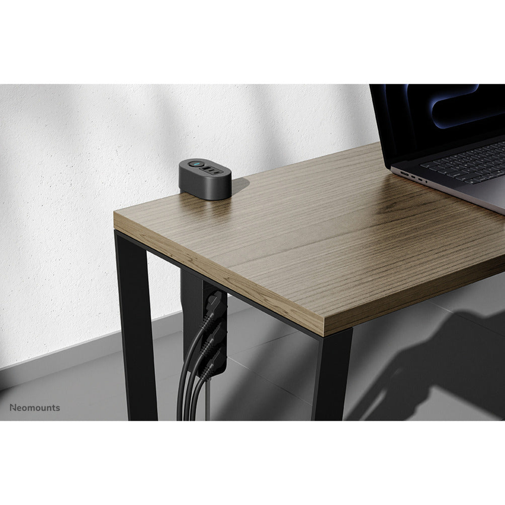 Neomounts ds22-840bl6 Tischsteckdose mit Klemme, 1,4 m, Innenbereich, Typ F, Kunststoff, schwarz, Stromversorgung
