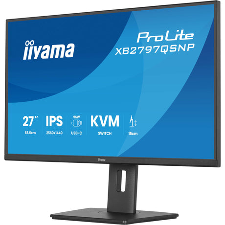 Iiyama Prolite xb2797qsnp-b1 27 Monitor (schwarz, HDMI, Display Port, 2x USB-A, 2x USB-C, RJ-45)