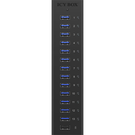 Icy Box ib-ac6113 USB-Hub (schwarz, 13x USB 3.0, 1x USB-Ladeanschluss)
