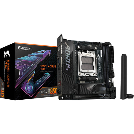 Gigabyte B850i Aorus Pro Sockel AM5 Motherboard (schwarz, RAID, 2,5 GB-LAN, Wi-Fi 7, BT, Sound, Mini-ITX)