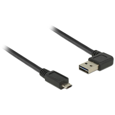 Delock Easy-USB-A 2.0 Stecker > Easy-USB Micro-USB-B 2.0 Stecker Kabel (schwarz, 1 Meter)
