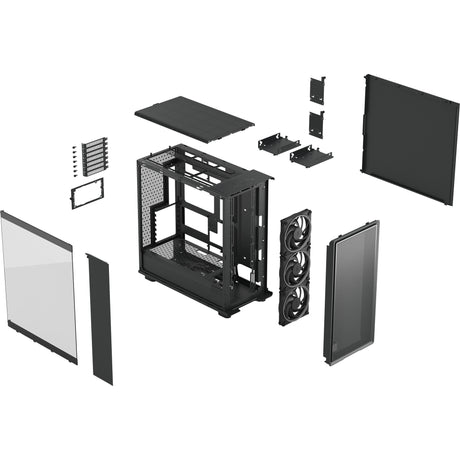 Fractal Design Epoch XL TG RGB Midi-Tower-Gehäuse (schwarz | 2x USB-A | 1x USB-C | RGB | gehärtetes Glas)
