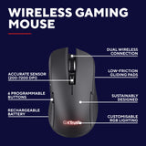 Trust GXT 931 YBar kabellose Gaming-Maus (schwarz, 200–7.200 dpi, 2,4 GHz Bluetooth USB)