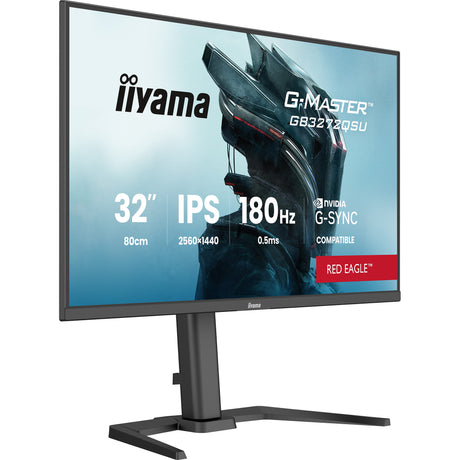 Iiyama G-Master Red Eagle GB3272QSU-B1 31,5 Gaming-Monitor (Schwarz (matt), 180 Hz, HDMI, DisplayPort, USB, Audio)