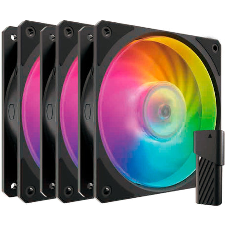 Cooler Master Mobius 120p ArGB 120x120x25 Gehäuselüfter (schwarz, 3 Stück, 120 x 120 x 25 mm, PWM)