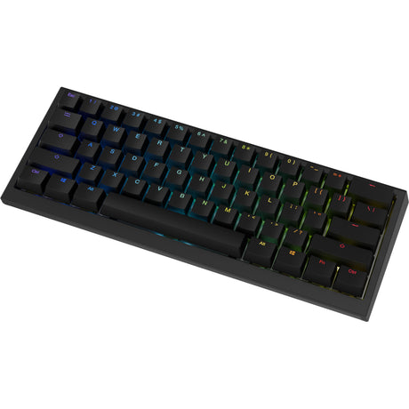 Ducky One X Mini kabellose mechanische RGB-Tastatur (schwarz, US-Layout (QWERTZ), induktiv, 60 %, Hot-Swap-fähig, PBT, 2,4 GHz | Bluetooth | USB-C)