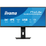 Iiyama Prolite xub3493wqsu-b6 34 Ultrawide Monitor (Schwarz (matt), 2x HDMI, Display Port, 2x USB-A, USB-B, 2x USB-C)