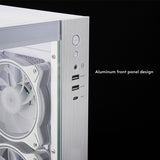 Chieftec Visio Midi Tower Gehäuse (weiß | 2x USB-A | 1x USB-C | RGB | gehärtetes Glas)
