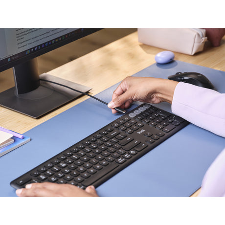 Vertrauen Sie der kabellosen Vaiya-Tastatur (schwarz, US-Layout (QWERTZ), 100 %, Bluetooth 2,4 GHz)